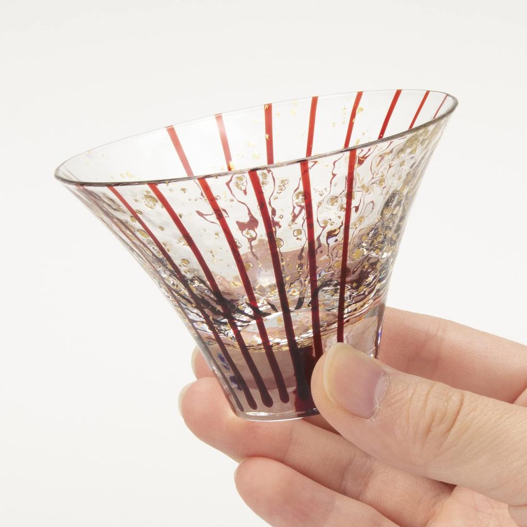 Toyo Sasaki Glass Edo Glass Yachiyo Kiln Hanami Sake Cup, 80ml, Made in Japan, Sake Glass, Gift, Present, 10782