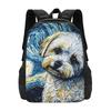 Maltese Terrier Puppy Starry Night Backpack Hot Sale Daypack Large Capacity BookBag School Bag Shoulder Bags for Men Women