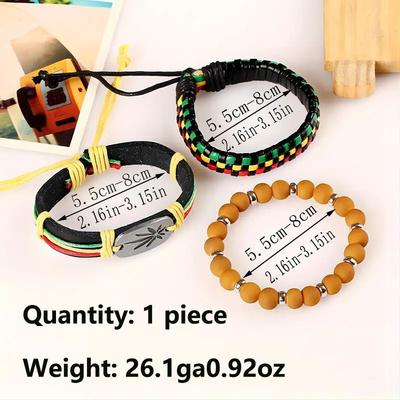 TEMUs neues Holzperlen-Perlen-Handgewebtes DIY-Herrenarmband Armband Hand