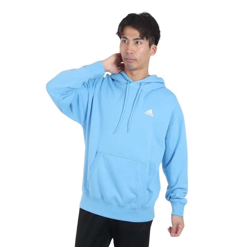 adidas M ESS+ SL Sweat Hoodie, Semi-Blue Burst, Size M