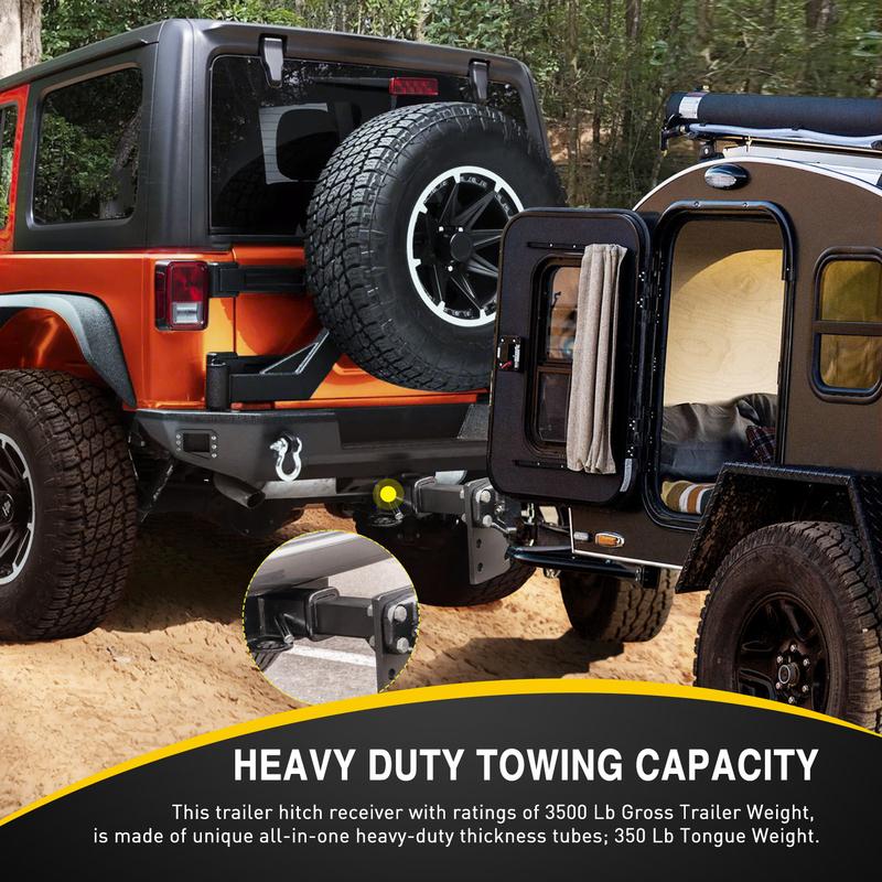 Kit Ricevitore Gancio di Traino per Paraurti Posteriore Nilight da 2 Pollici, Compatibile per Jeep Wrangler JK 4 Porte e 2 Unlimited 2007-2018, Con Cablaggio a 4 Pin