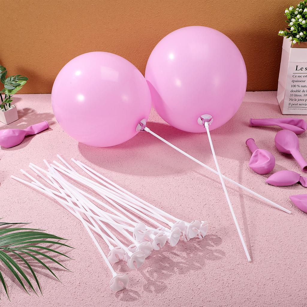 50Pcs Balloon Holder Sticks with Cups Plastic Balloon Stick Holders for Birthday Wedding Party Christmas Valentine's Day