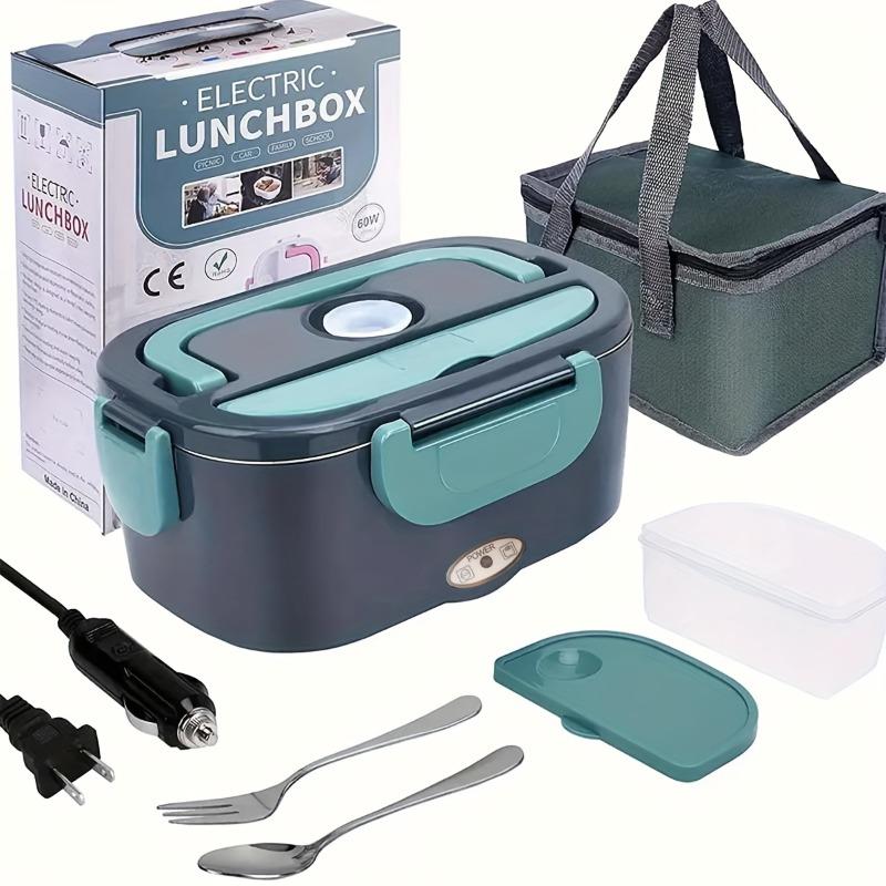 Electric Lunch Box Stainless Steel Food Warmer Bento Container Multifunctional 2in1 Stainless Heating Electric Hot Lunch Box