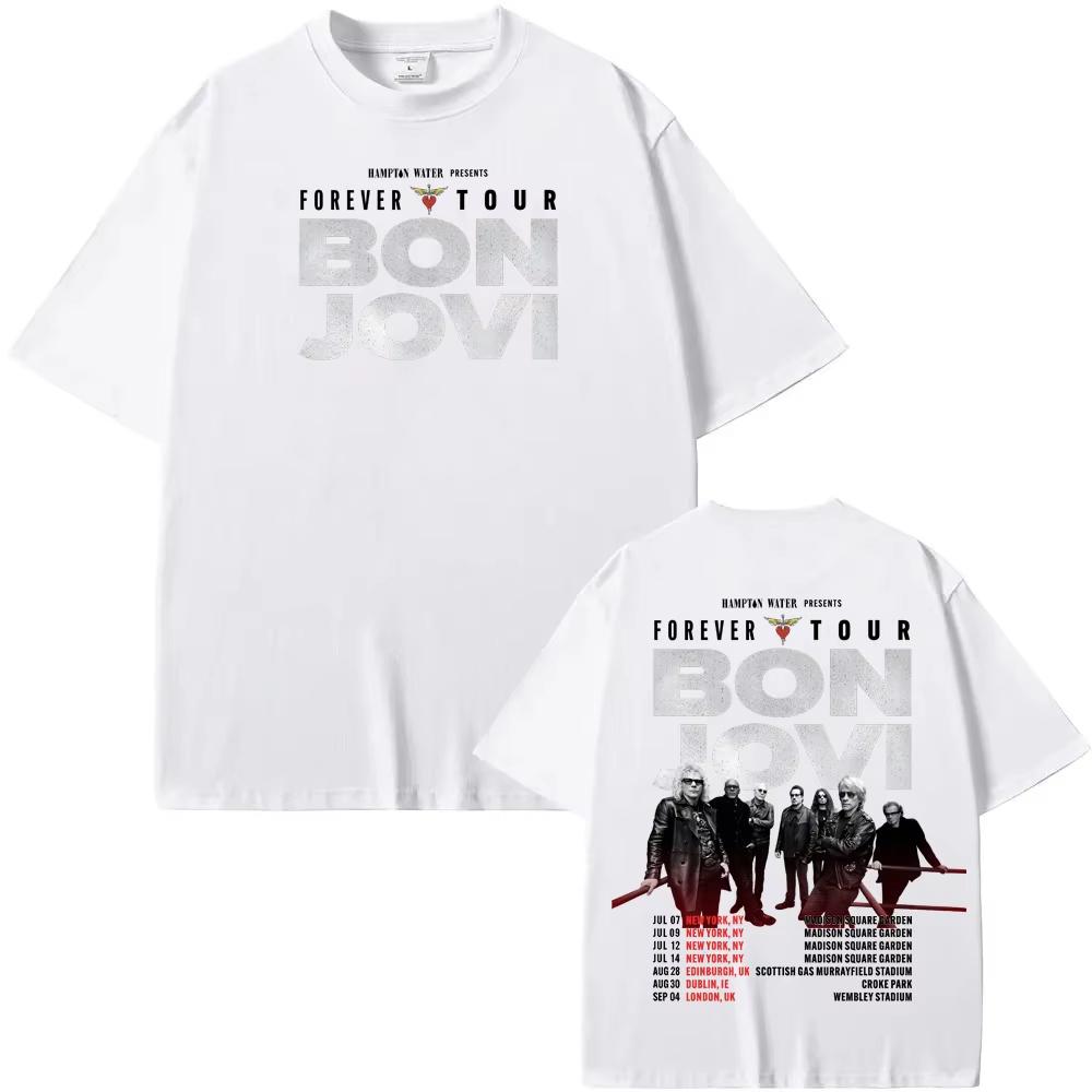 

Bon Jovi Grunge Band 2026 Forever TOUR graphic Vintage Unisex TShirt Unisex 100 Cotton Short Sleeve Y2k Oversized Tee Popular Top S