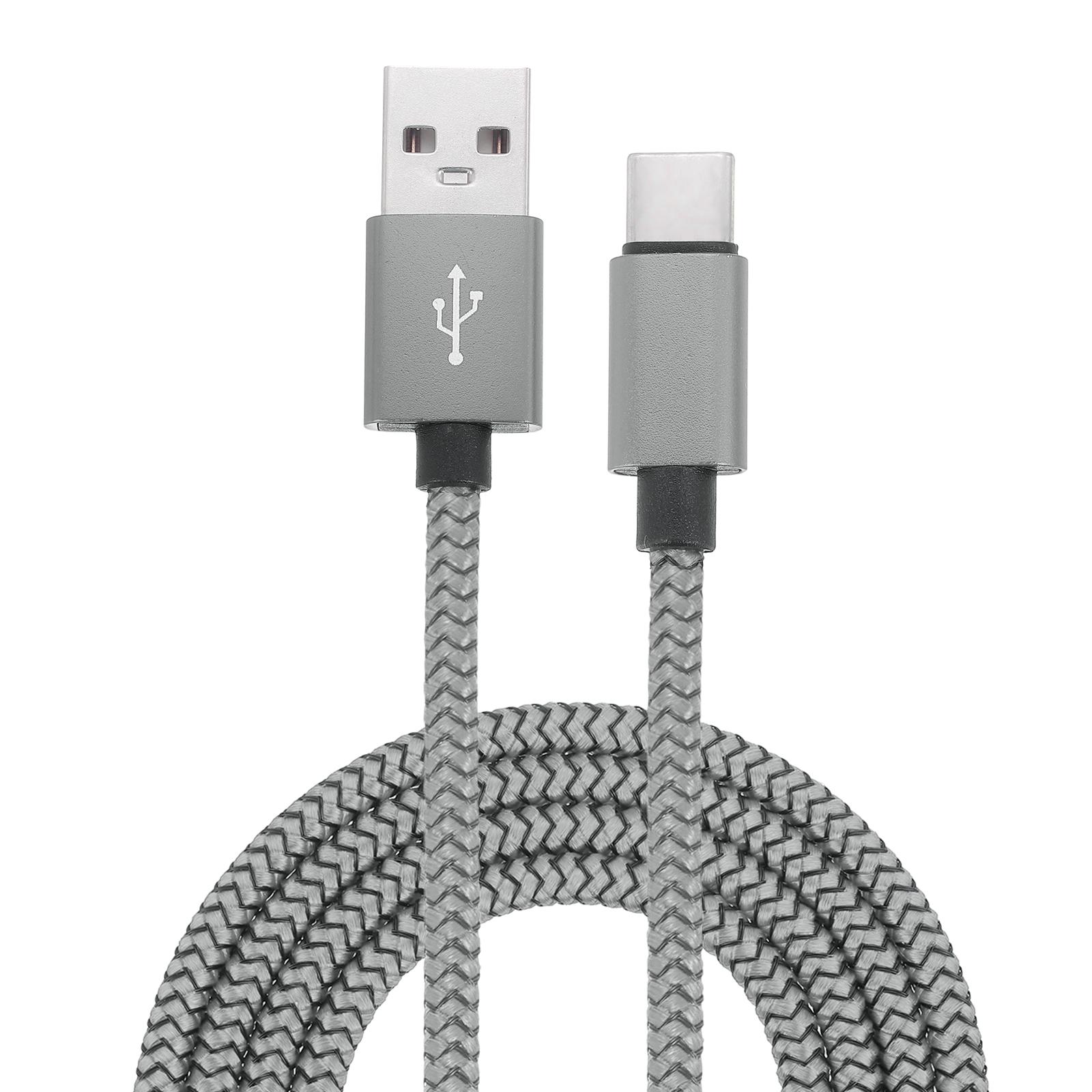 

1-3Meter USB Type C Charger Cable 2.4A Type-C to USB A Braided Charging Cord Data Transfer Cable for Tablet Phone LED Lamp Drone 1meters серый