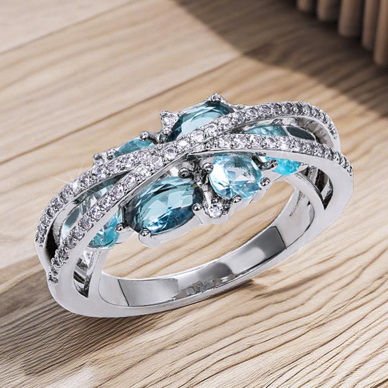 Japanese Romantic Sweet Jewelry, Retro Creative Double-Layer Geometric Ring X-Shaped High-End Hollow Ring