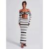 Long Sleeve Neck Hanging Dress Set Long Sleeves Halter Top Bodycon Dress Suit