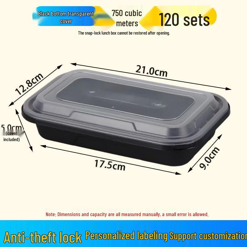 Qiwei Disposable Rectangular Takeaway Meal Box with Anti-Theft Lock
