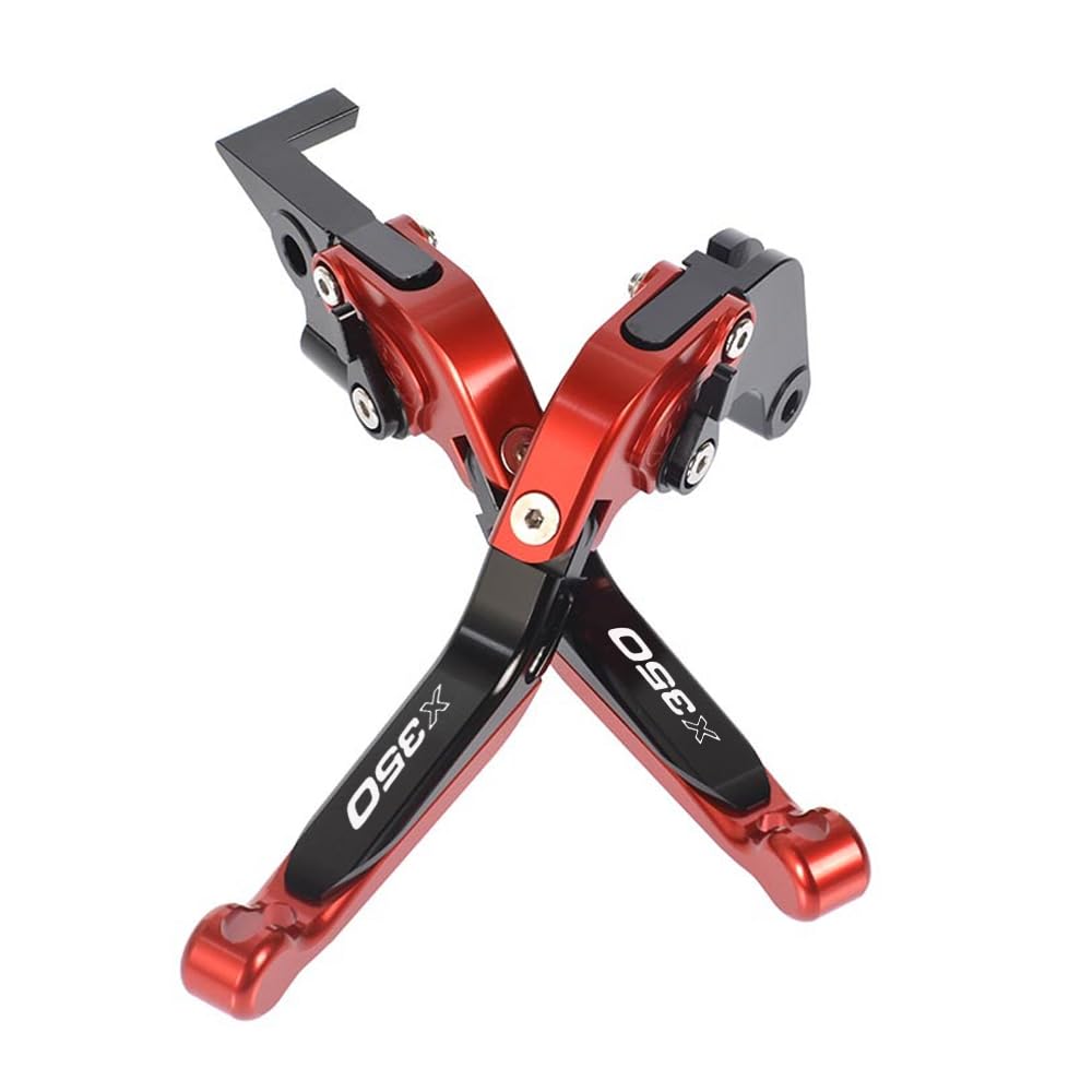 MAORANG FOR X350 2023 Brake Motorcycle Accessories CNC Adjustable Expandable Folding Brake Clutch Levers X350 Motorcycle Accessories (Black Red)