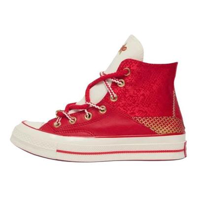Chuck 70 High Čínsky nový rok - Smaltovaná červená hadia koža Unisex tenisky Egret Days-Ahead A13349C