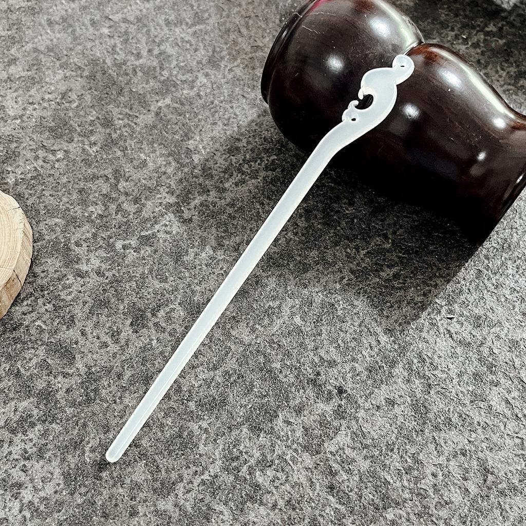 Imitation Jade Ancient Wind Hairpin Daily Hair Coiffure Hanfu Bamboo Xiangyun Cheongsam Hair Pulling Pill Head Multicolor Hairpin