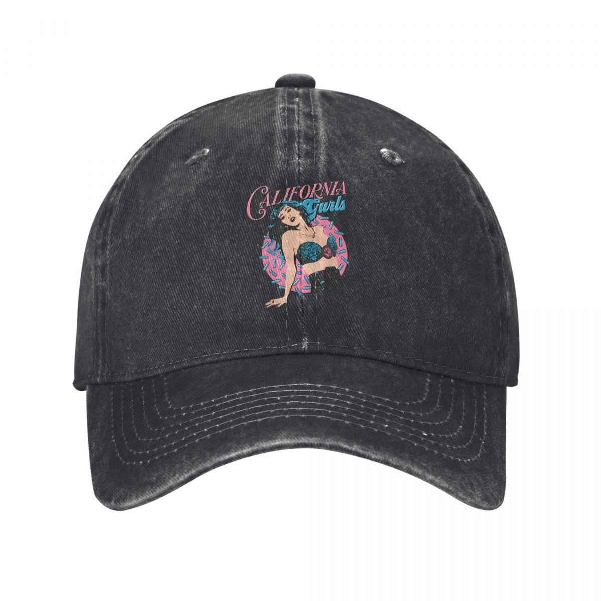 Vintage Katy Perry California Gurls Baseball Caps Unisex Women Distressed Cotton Snapback Singer Pop Outdoor Activities Caps Hat One Size