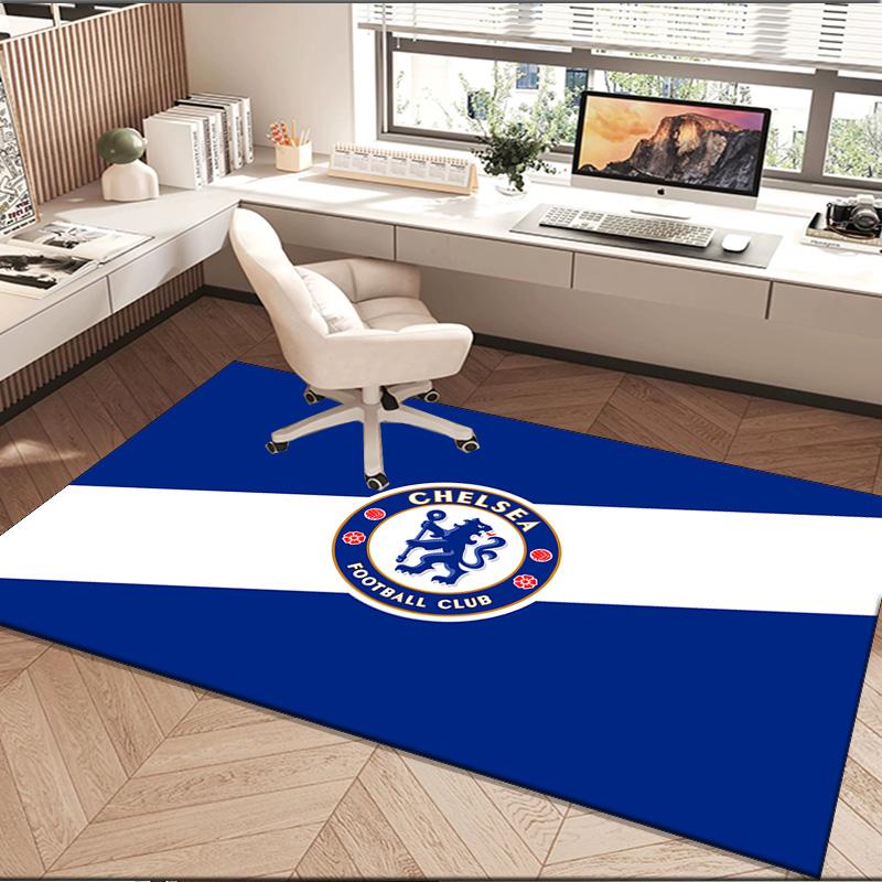 1PC Rug Chelsea Football Club Crest Carpet, Chair Rug,Area Rug for Office Bedroom Living Rooms Bedroom, Doormat Decor Christmas Fan Gifts