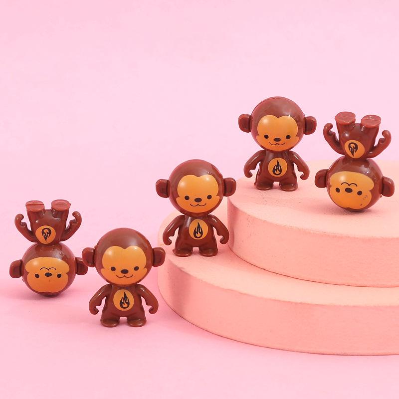Daruma Cartoon Monkey Stunt Toy - Cute, Silly, Small, and Spins! Perfect As a Gashapon Gift.