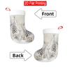 Christmas Decoration Fireplace Hanging Stocking1pc Elegant White & Golden Christmas Reindeer & Cedar Tree Stoc