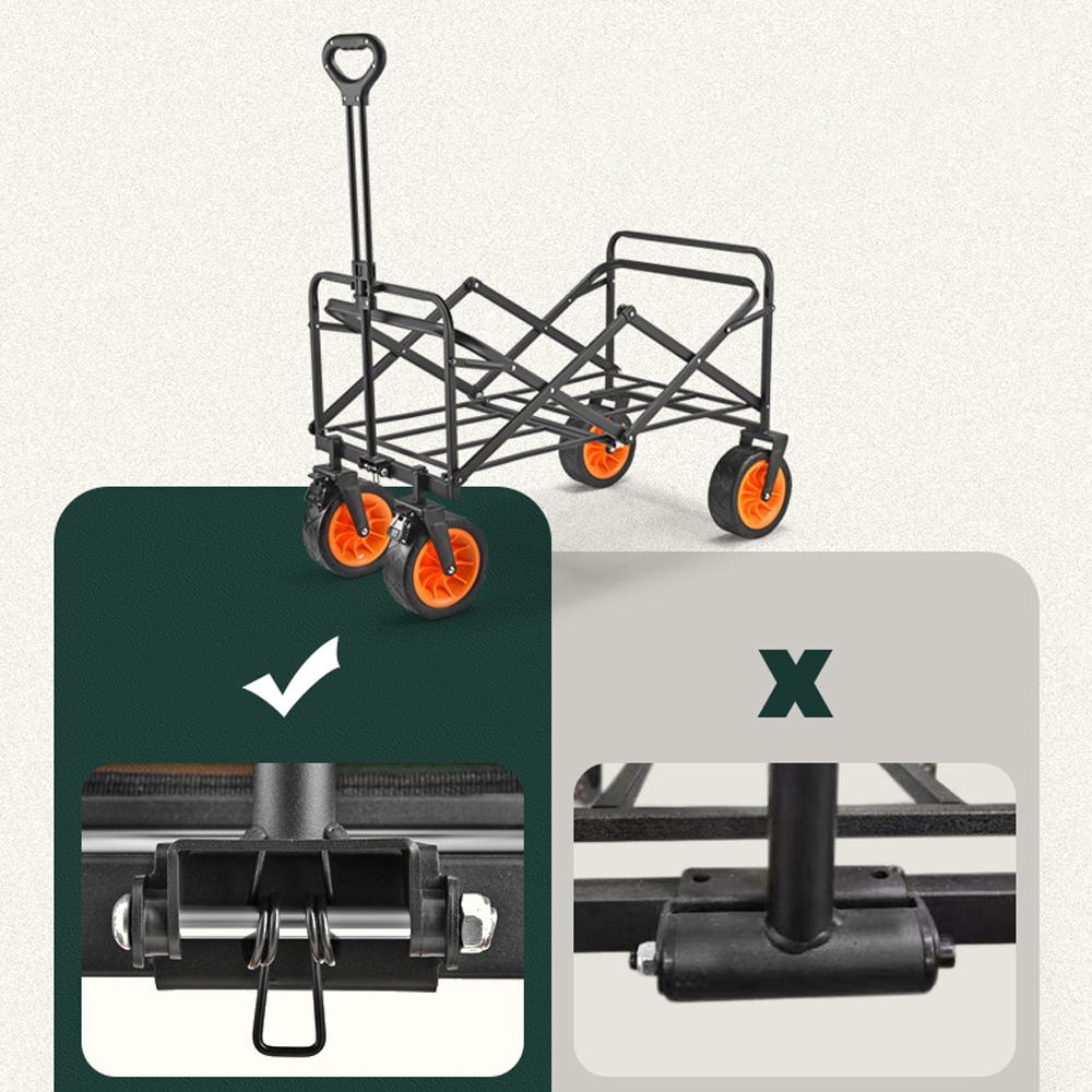 Portable Household Camping Cart Foldable 150L Large Capacity Shopping Cart Multi-function Adjustable Handle Picnic Cart