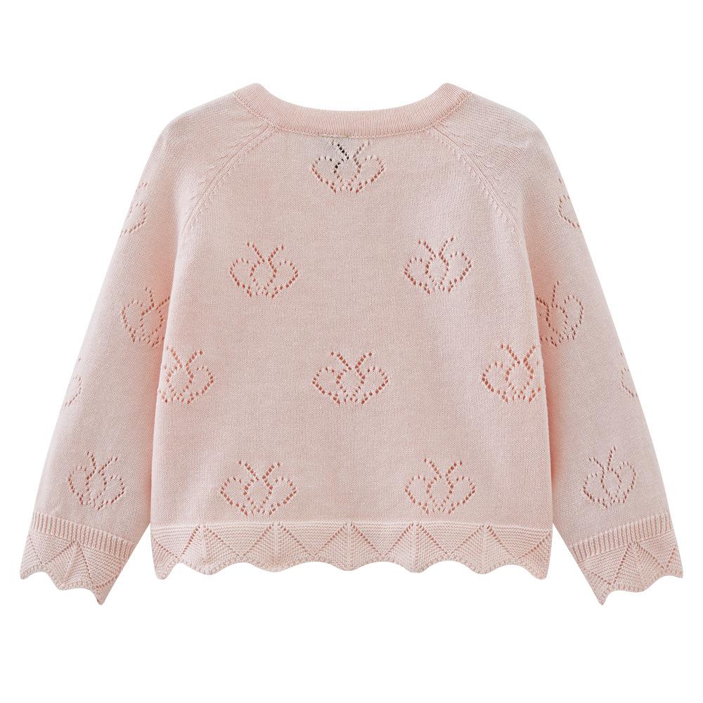 Dětský pletený kardigan Tenký bavlněný nežmolkující bunda Ochrana proti slunci Dívčí svetr kardigan