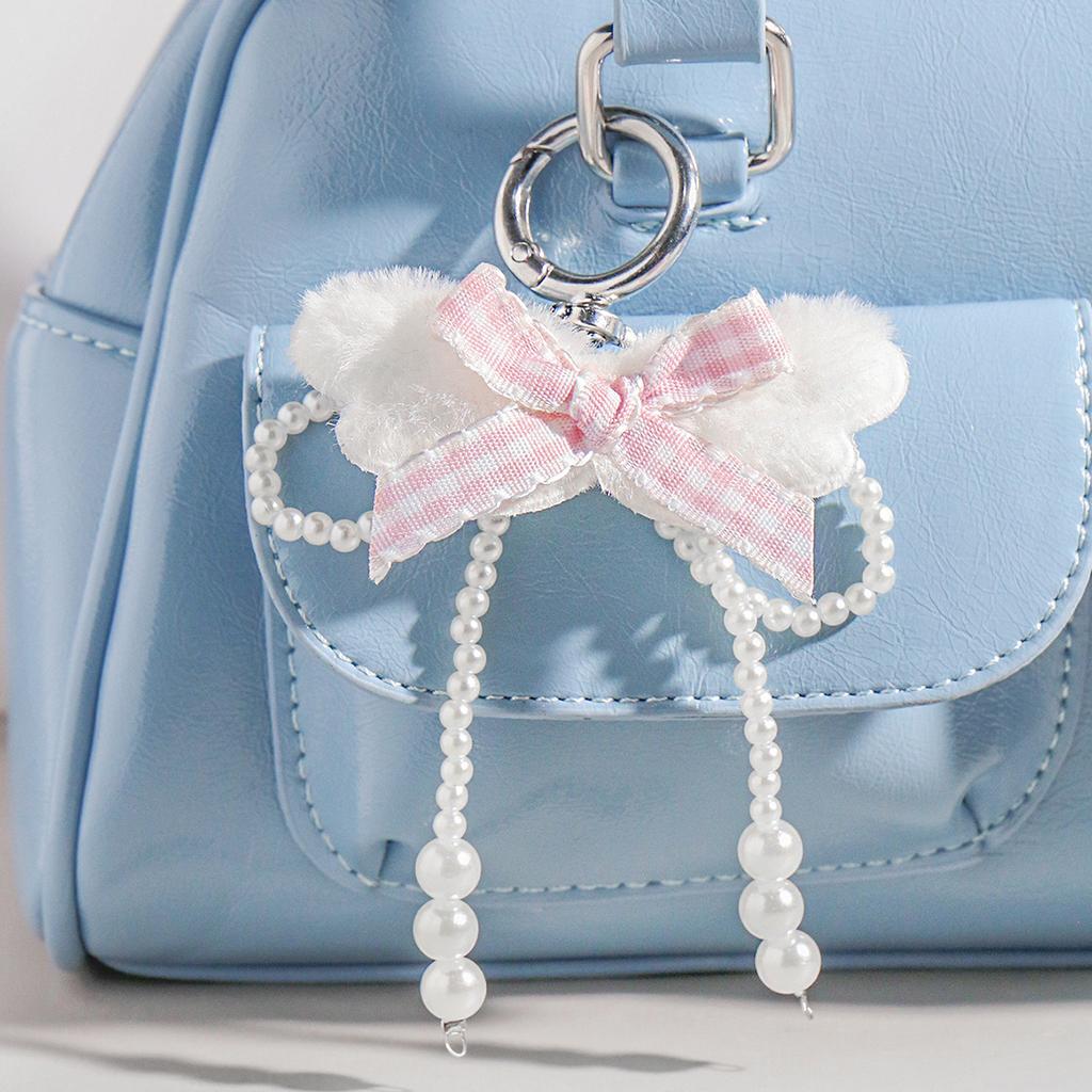 Y2k Fashion Flower Star Love Bow Strawberry Pendant Acrylic Keychain Student Women's Bag Backpack Pants Chain