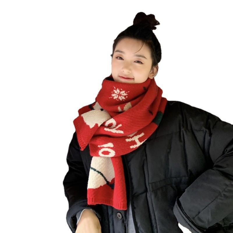 Soft Acrylic Knit Winter Scarf Women Men Couples Students Christmas Gift Warm Wrap Shawl