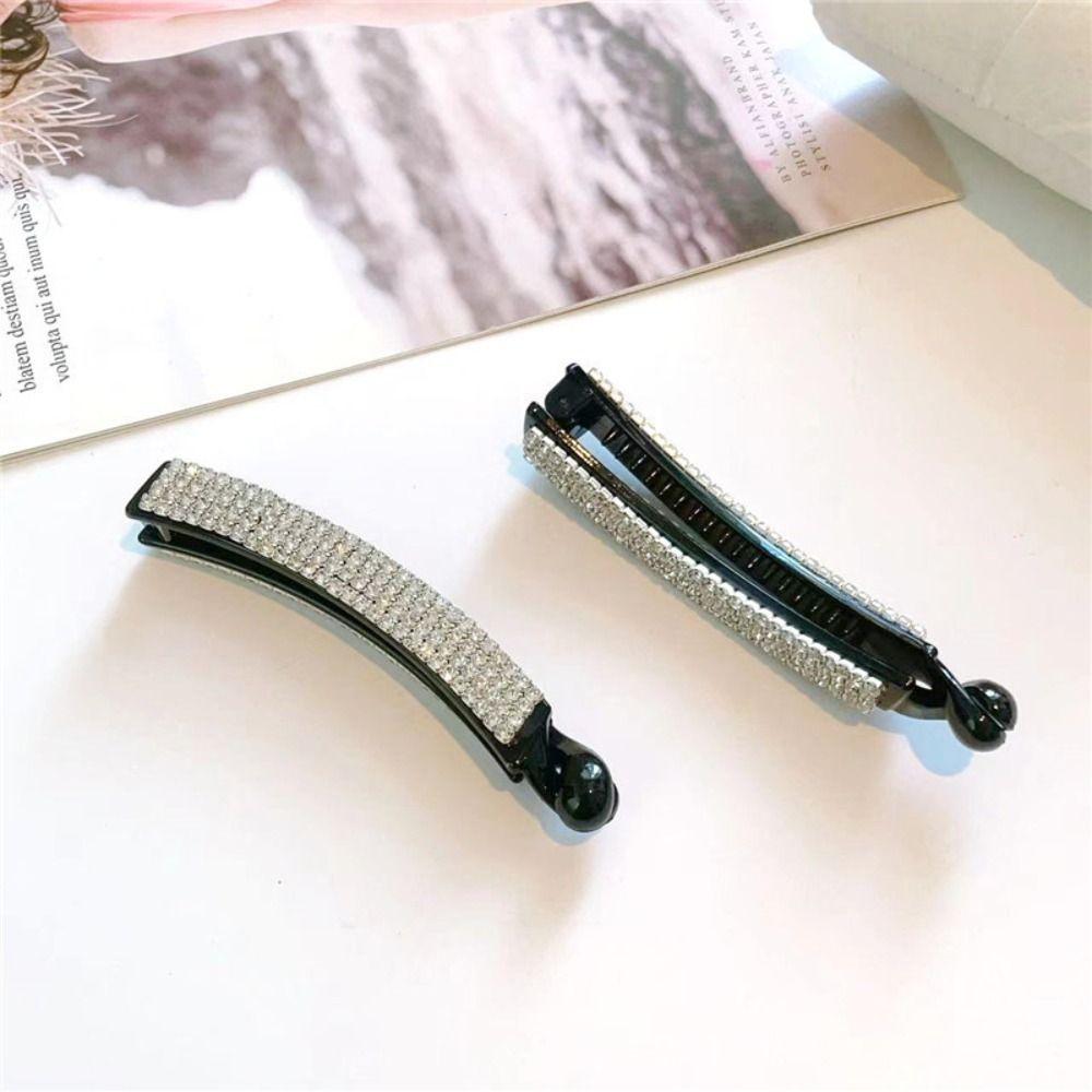 

Ponytail Holder Bowknot Hair Clip Hairpin Vertical Clip Fashion Rhinestone Banana Clip Girls D