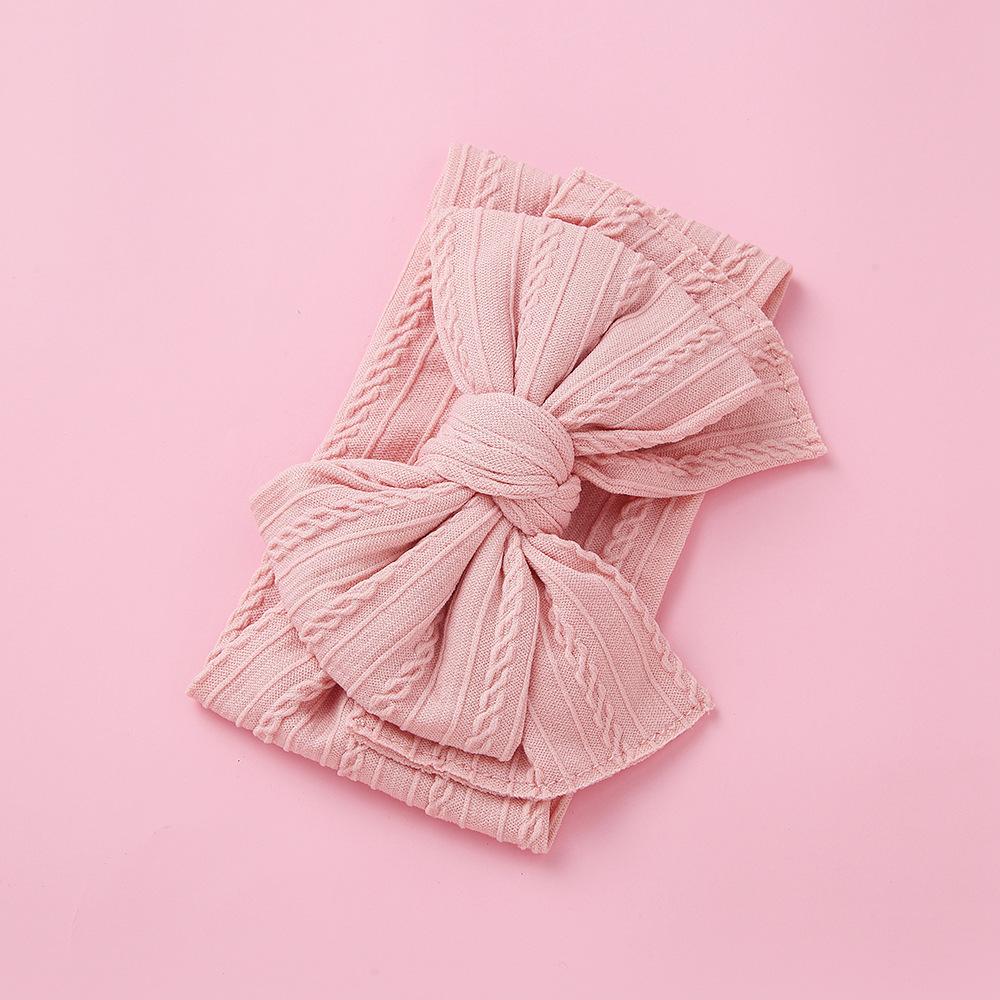 Solid Color Bowknot Baby Headband Sweet Headwear Kids Girls Boutique Elastic Protect Turban Headand Baby Hair Style Accessories