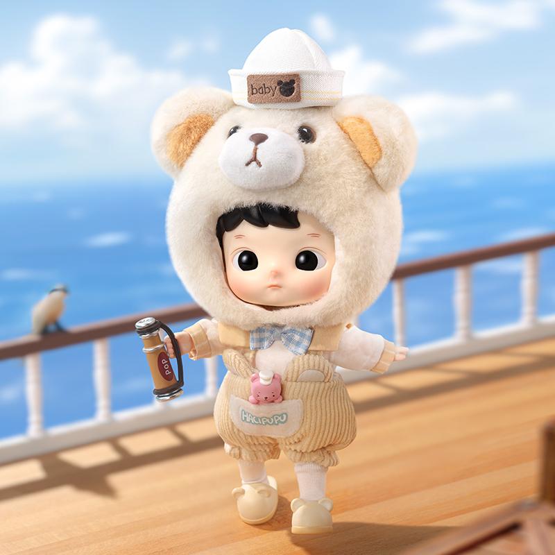 New POP MART HACIPUPU Bear Captain Doll Trendy Figures PPMT-2404-0059
