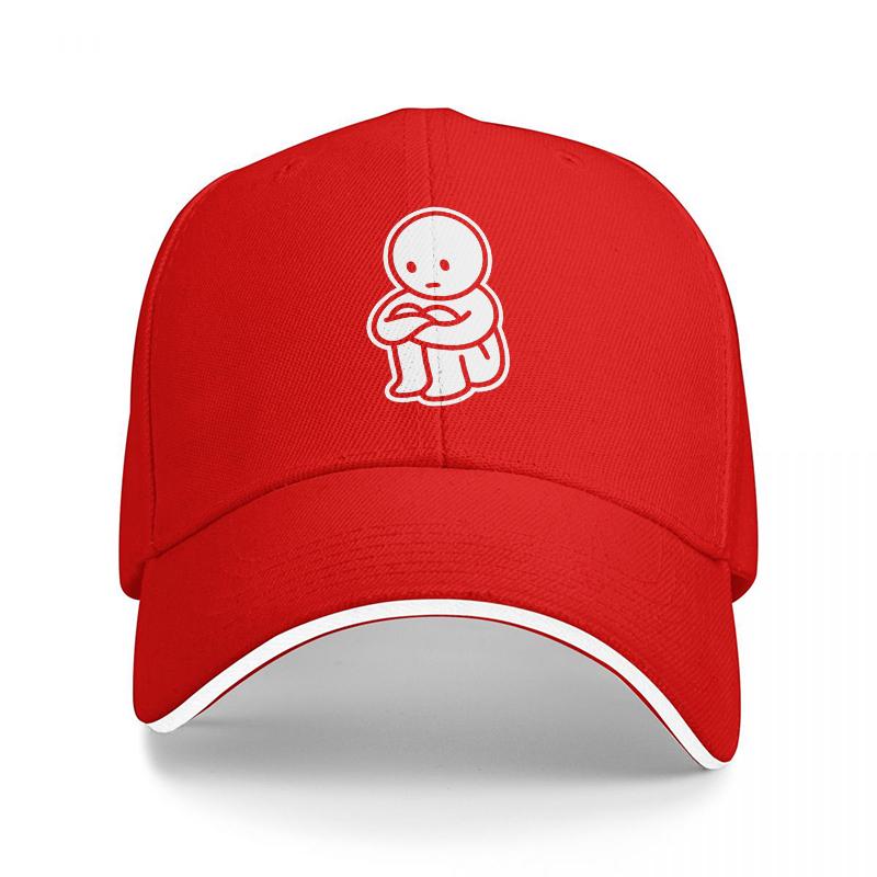 

Simple White Figure Embroidered Black Baseball Cap Minimalist Design Casual Streetwear Hat for Unisex and Women Adjustable