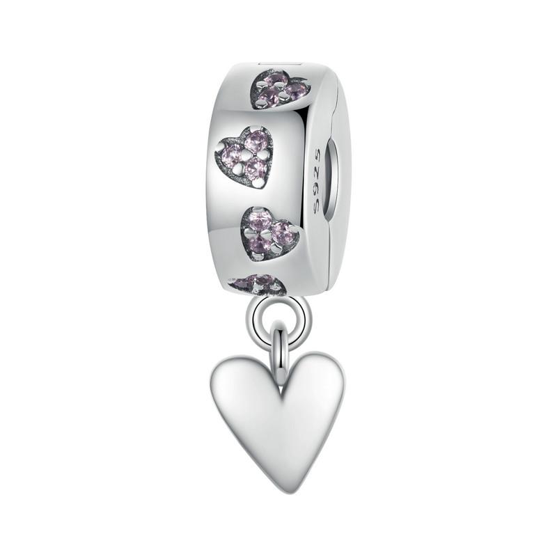 BAMOER 925 Silver Charm Spiritual Heart Infinity Pendant fits Charm Bracelets, 925 Silver Lucky Charm SCC1745