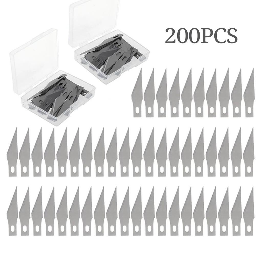 Engraving Knife Blades Metal Scalpel Knife 100/200Pcs Wood Carving Knife Blade Replacement Art Blades Sculpture Cutting Tools
