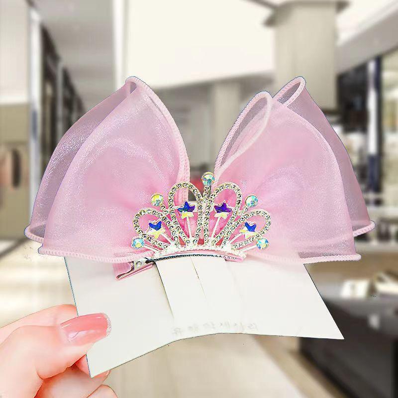 

Пастельные радужные бантики для волос, градиентные цвета, корона принцессы, заколки для волос, заколка с бантом, детская заколка, корейские аксессуары для волос