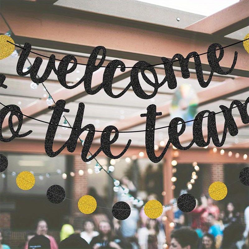 Welcome to Team Banner Black Gold Flash Welcome Banner for New Employees Team Members Colleagues Staff Colleagues New Teachers Welcome Party