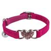 Heart-shaped Flocked Rhinestone Collar Pet Supplies