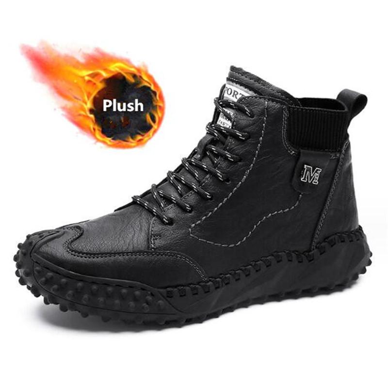 Winter Warm Men's Casual Shoes Fashion Handmade Men's Boots Comfortable Men's Ankle Boots Outdoor High Quality Hiking Boots Men