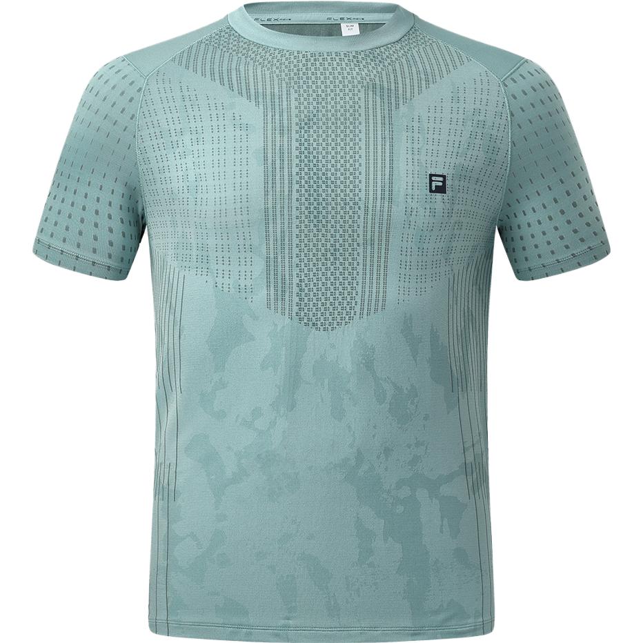 FILA Logo Round Neck Simple Slim Fit Fitness Running Short Sleeve T-Shirt Men T-Shirts Dark-Green A11M3311020BU