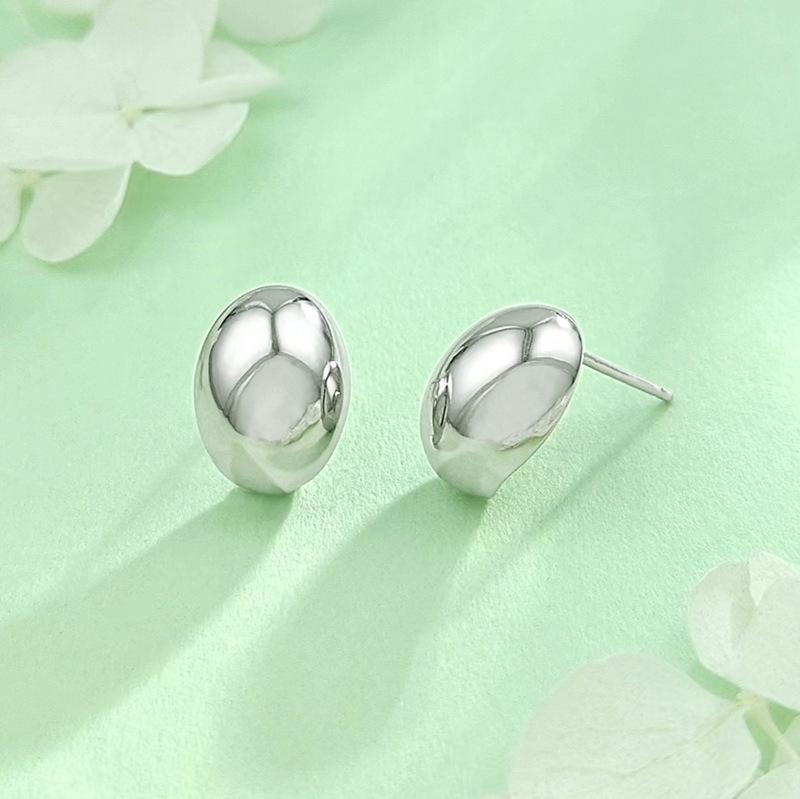 S925 Sterlingsilber Kleine Bohnen-Steckohrringe für Damen - Einfaches, Exquisites Design