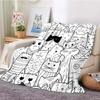 Cute Cat Series Printed Blanket for Sofa Bed Travel Camping Living Room Office Conditioning Blanket for All Seasons Gifts