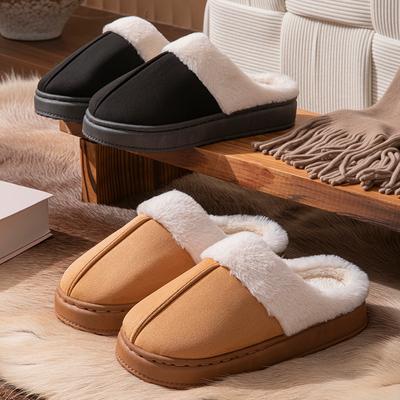 New Plush Cotton Slippers Thickened Autumn and Winter Home Velvet Outer Wear Warm Couple Slippers Cotton Slippers