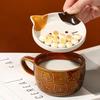 Japanese Cartoon Cat Coffee Mug With Lid Cute Breakfast Cup Creative Milk Cup Gift