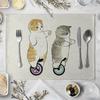 Mantel Individual Para Mesa de Comedor Lindo Gato Dibujo Animado Animal Estera Posavasos Creativo Estampado Resistente al Calor Accesorios de Cocina Comedor Almohadilla Caliente