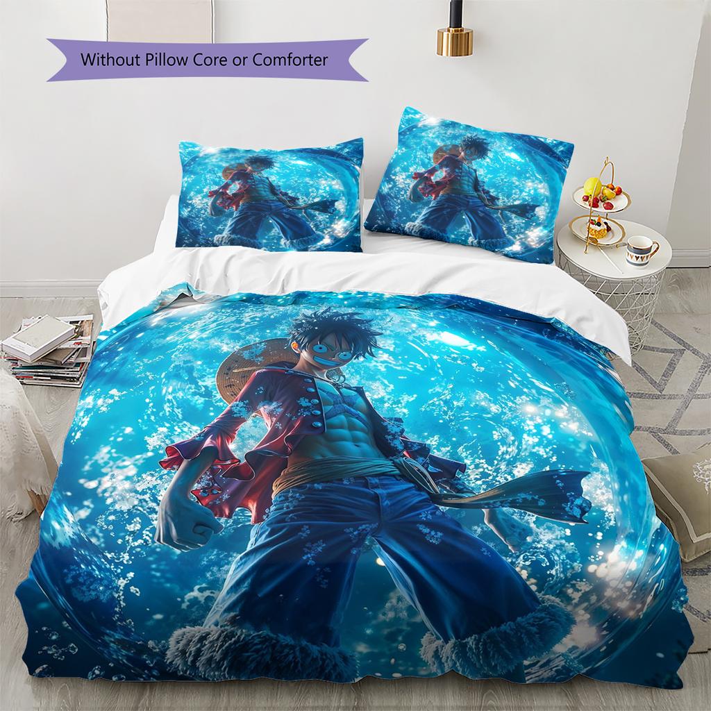 Cartoon Pattern Bedding Quilt Set Quilt Cover Pillowcase Home Decoration Birthday Gift (1 * Duvet Cover + 2 * Pillowcase, Without Core)