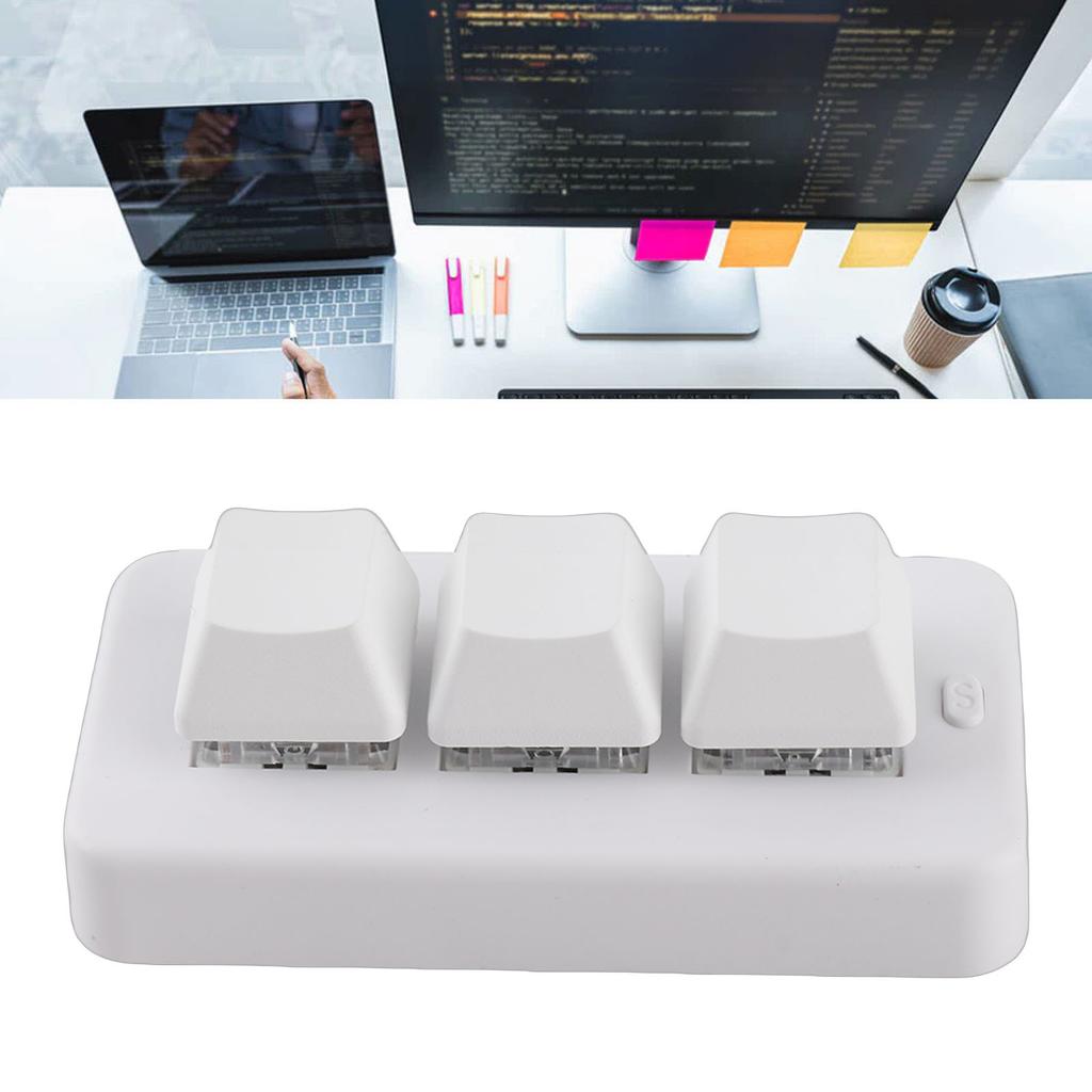 3 Key Keypad RGB Backlit 3 Keys USB Interface   Mechanical Programmable Plug and Play NaMacro Keypad for Computer