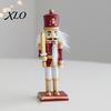 Festival Party Ornament Wooden Nutcracker Soldier Figurine, Handcrafted Solid Wood Christmas Tabletop Holiday Gift for Desk And Bookshelf Decor,