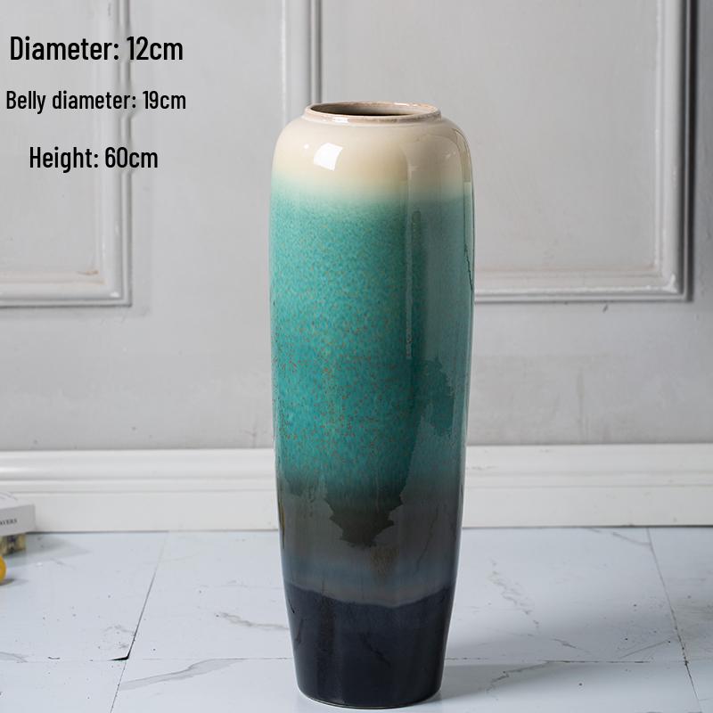 Ceramic Floor Vase for Living Room Dried Flower Arrangement - New Chinese Style Home Decor