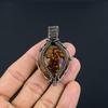 Baltic Amber Pendant, 999 Copper Wire Wrapped Gemstone Jewelry, Handmade Pendant For Mother Day