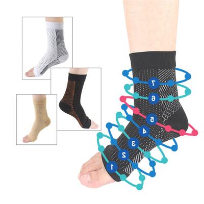 1 Paar Unisex-Kompressions-Fußgelenkmanschetten, hochelastische Socken mit offenen Zehen, Neuropathie-Fußgelenkmanschetten, Sport-Knöchelstütze für uneingeschränkte
