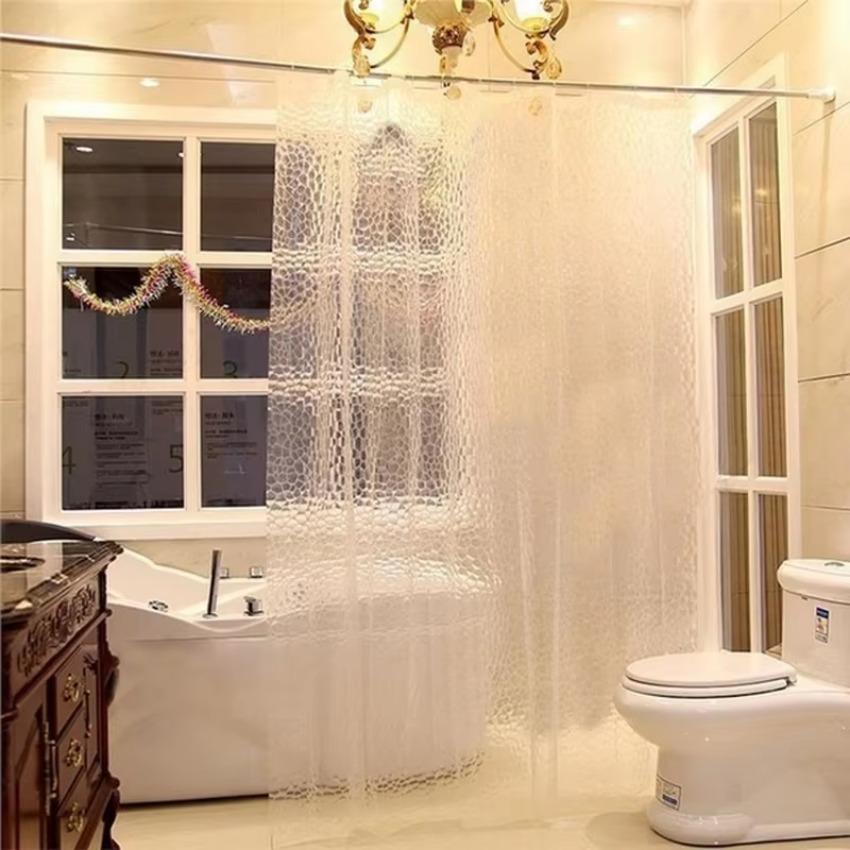 1 Pcs 180x180cm 3D Bathroom Bath Shower Curtain Transparent Thicker Waterproof Curtain Bathroom Accessories