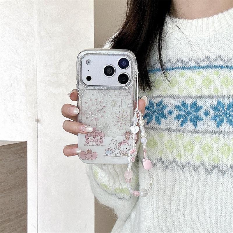 Sanrio Gilded Fireworks iPhone 17/16 Pro Max/15/14 Case for Women - Winter Snowfield Design
