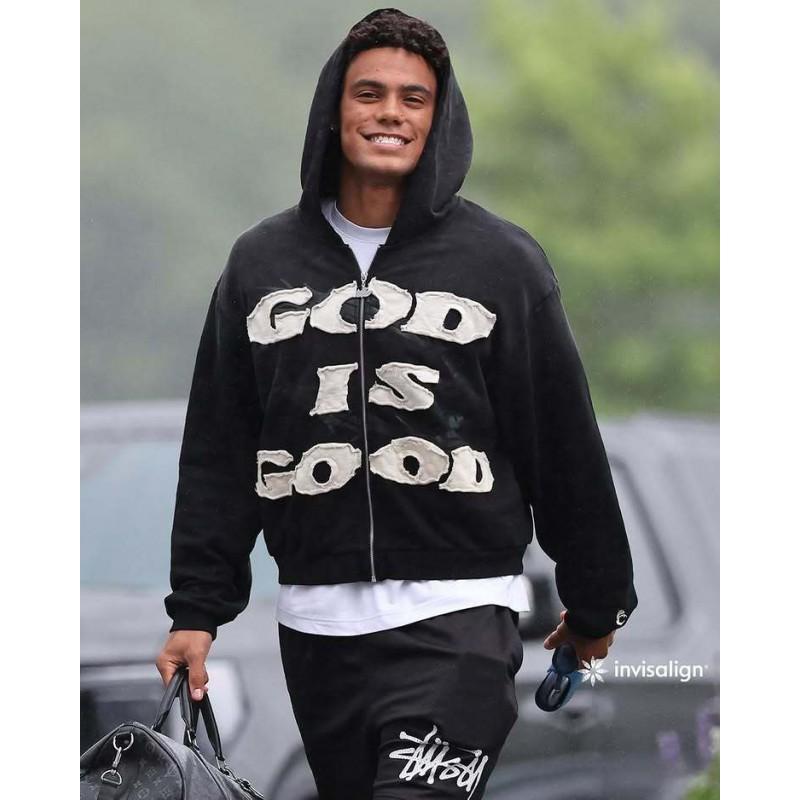 Unisex Streetwear Hūdijs Ar Izšūtu Dievs
