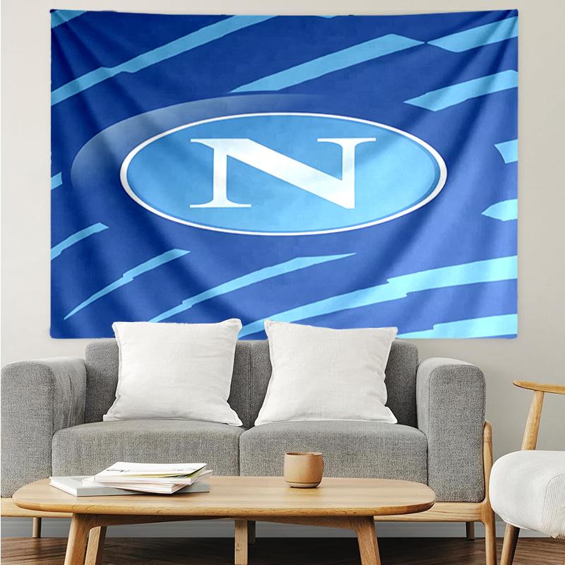 Napoli Football Club Emblem Tapestry Accessories Playroom Tapestry, for Bedroom,Livingroom, dormitory Room Wall Decor Fan Birthday Gifts