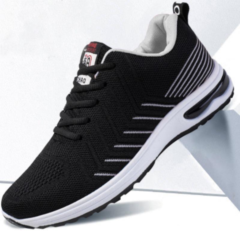 

Flying woven air cushion men s shoes breathable soft-soled running shoes low-top lace-up student sports shoes 44